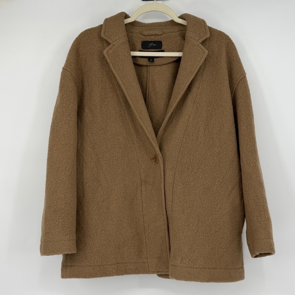 J.Crew Camel Italian Boiled Wool Notch Lapel Jacket Coat Women's Medium